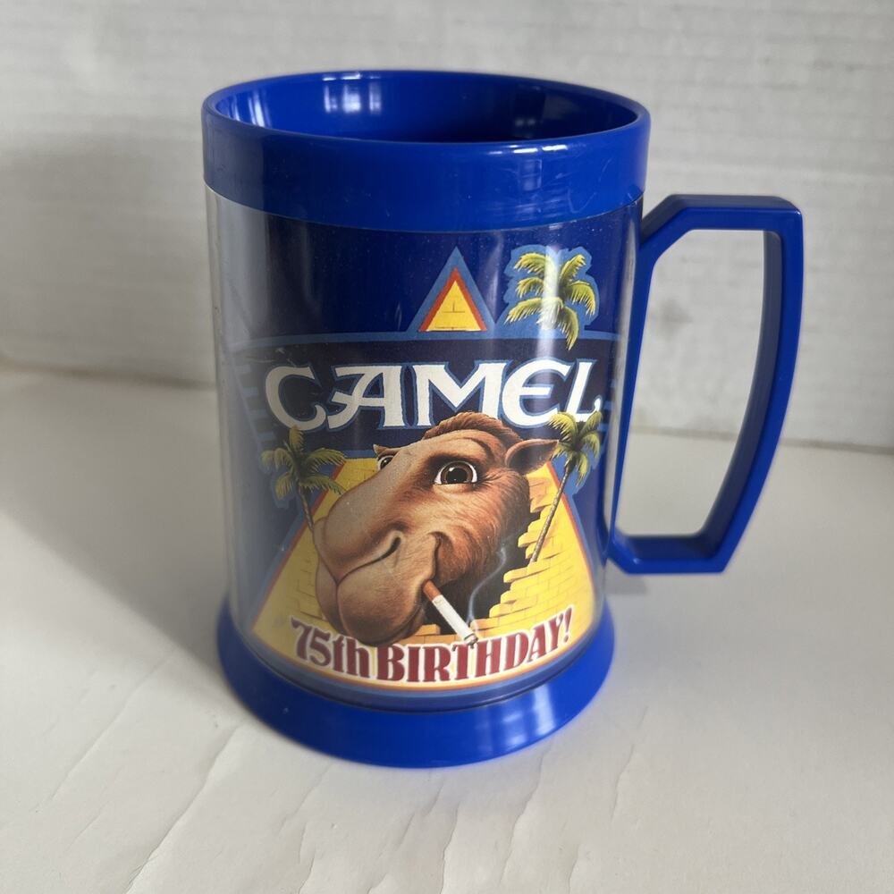 Vintage 1988 Joe Camel Cigarettes 75th Anniversary Thermo-Serv Plastic Beer Mug